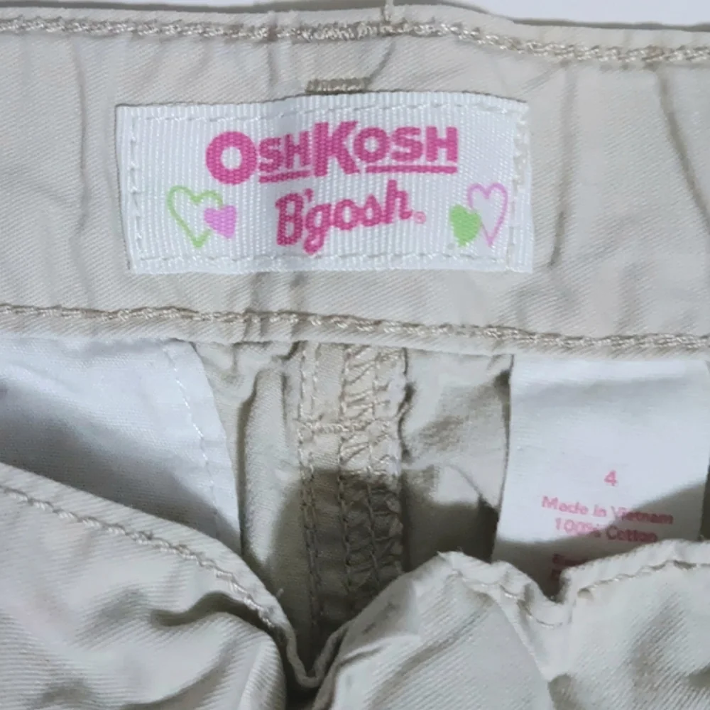 Girls' Osh Kosh B'gosh Pink Floral Blouse With Khaki Shorts Set Size 4